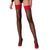 Панчохи Passion ST120 3/4 black-red, на ажурній силіконовій резинці, вишуканий декор та люрекс SO5789 фото