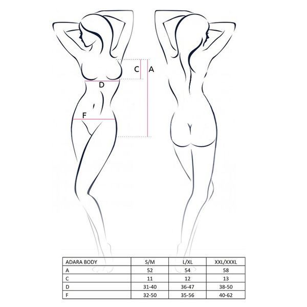 Боді монокіні Passion ADARA BODY L/XL, red EL10104 фото
