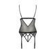 Корсет с открытой грудью Passion DIABOLINA CORSET S/M, black, пажи, трусики, полупрозрачный PS25805 фото 4