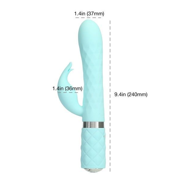 Роскошный кролик с ротацией и вибрацией Pillow Talk Lively, Teal, кристалл Сваровски, тройной отрост SO6857 фото