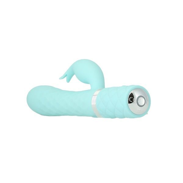 Роскошный кролик с ротацией и вибрацией Pillow Talk Lively, Teal, кристалл Сваровски, тройной отрост SO6857 фото