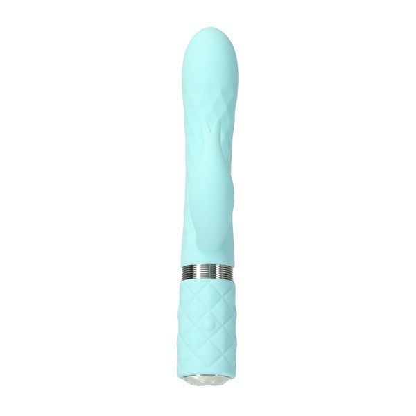 Роскошный кролик с ротацией и вибрацией Pillow Talk Lively, Teal, кристалл Сваровски, тройной отрост SO6857 фото