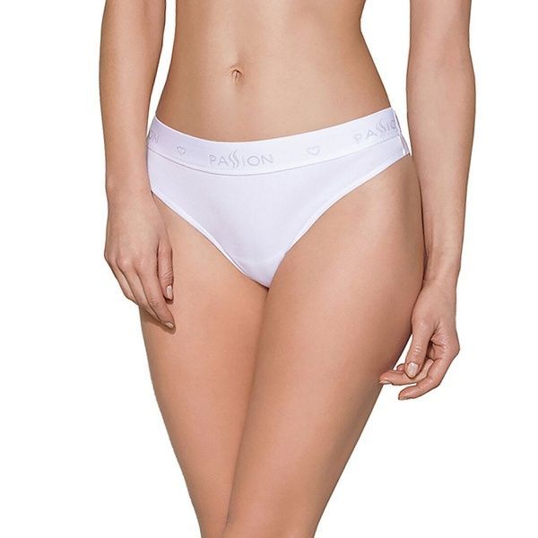 Трусики-бразиліана з бавовни Passion PS005 PANTIES M, white SO4224 фото