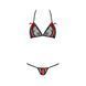 Комплект білизни Passion MELISSA BIKINI XXL/XXXL, black, ліф зі шнурівкою і трусики стрінги EL15903 фото 5