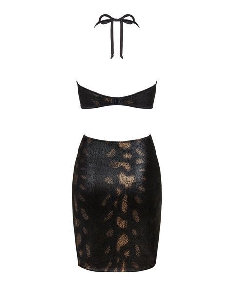 Сукня під зміїну шкіру Obsessive Vivianty dress XS/S, чорна SO7313 фото