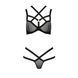 Комплект белья Passion Exclusive HAGAR SET S/M, black, стрэпы, трусики и лиф PS24705 фото 5