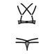Комплект белья Passion Exclusive HAGAR SET S/M, black, стрэпы, трусики и лиф PS24705 фото 6