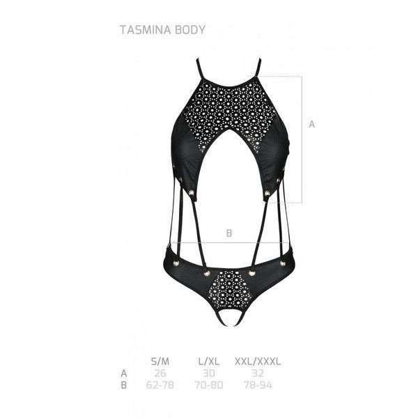 Распродажа!!! Боди из эко-кожи с ремешками и перфорацией Tamaris Body black L/XL &mdash; Passion SO5793 фото