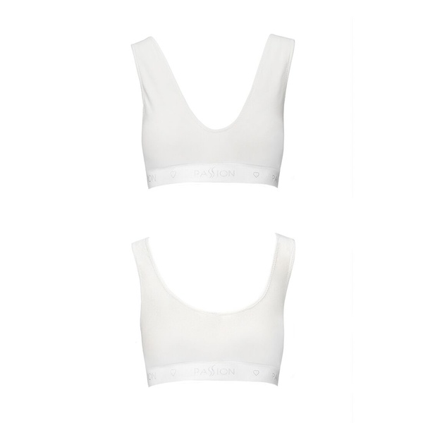 Спортивний топ з еластичної бавовни Passion PS005 TOP L, white SO4227 фото