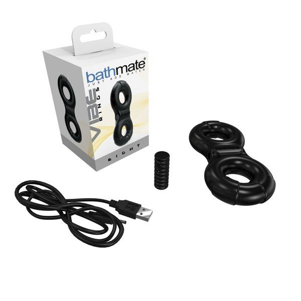 Эрекционное виброкольцо Bathmate Vibe Ring Eight, двойное, для члена и мошонки SO2441 фото