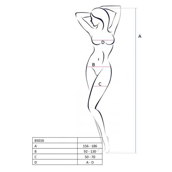 Бодістокинг Passion BS016 red, комбінезон,імітация топа та панчіх PBS016R фото