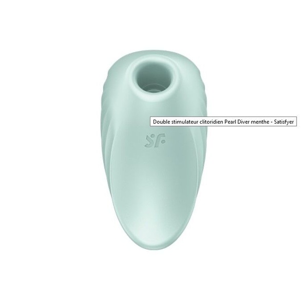 Вакуумний кліторальний стимулятор із вібрацією Satisfyer Pearl Diver Mint (м'ята упаковка) SO6077-R фото