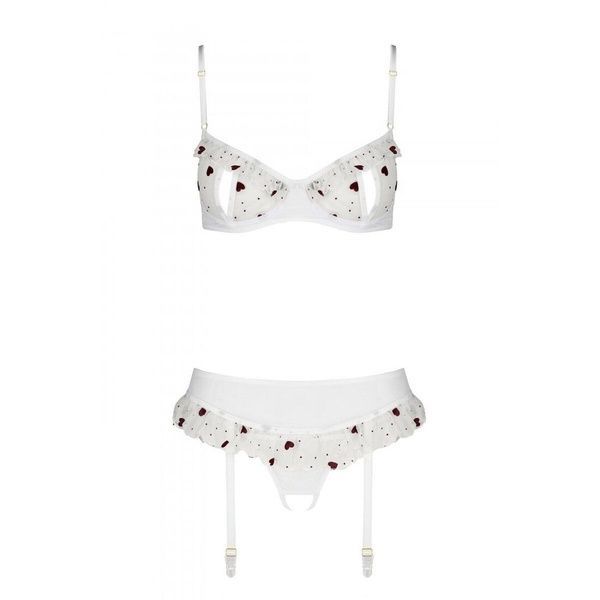 Сексуальный комплект с поясом для чулок Passion LOVELIA SET XXL/XXXL, white SO4782 фото