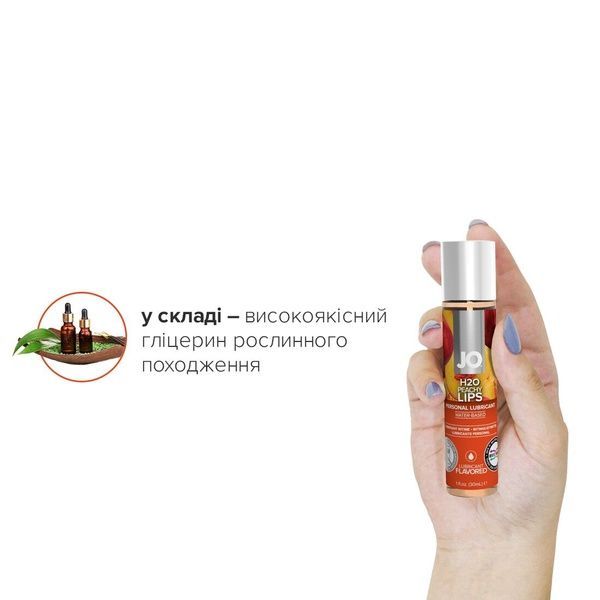 Смазка на водной основе JO H2O &mdash; Peachy Lips (30 мл) без сахара, растительный глицерин SO1476 фото