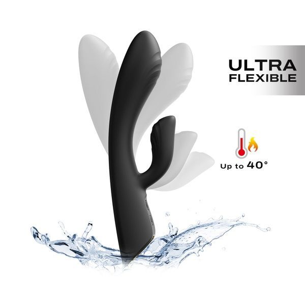 Вибратор-кролик с подогревом Dorcel FLEXI RABBIT BLACK, гибкий ствол SO6816 фото