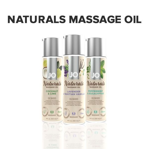 Масажна олія JO Naturals Massage Oil Lavender&Vanilla з натуральними ефірними оліями (120 мл) SO6165 фото