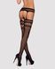 (SALE) Панчохи-стокінги із комбінованою сіткою Obsessive Garter stockings S214 S/M/L, чорні, імітація гарте SO7268 фото 3