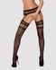 (SALE) Панчохи-стокінги із комбінованою сіткою Obsessive Garter stockings S214 S/M/L, чорні, імітація гарте SO7268 фото 1