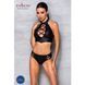 Комплект з еко-шкіри Passion NANACY BIKINI L/XL, black, бра та трусики з імітацією шнурівки SO5367 фото 3