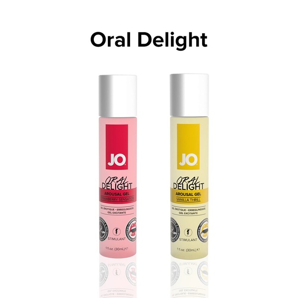 Гель для оральных ласк JO Oral Delight — Strawberry Sensation (30 мл), эффект холод-тепло SO1496 фото