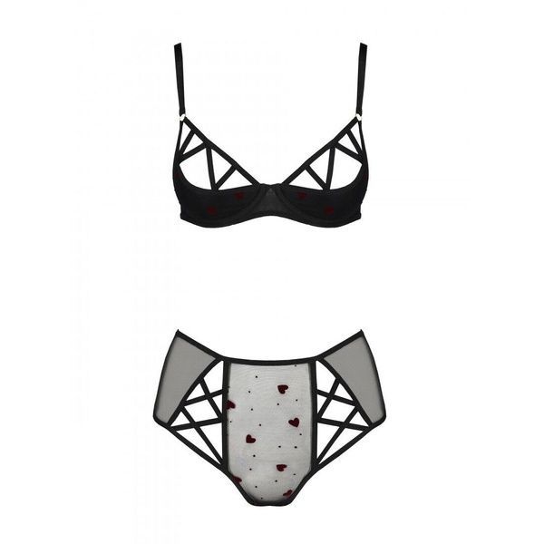 Эротический комплект с рисунком Passion LOVELIA BIKINI S/M, black SO4748 фото