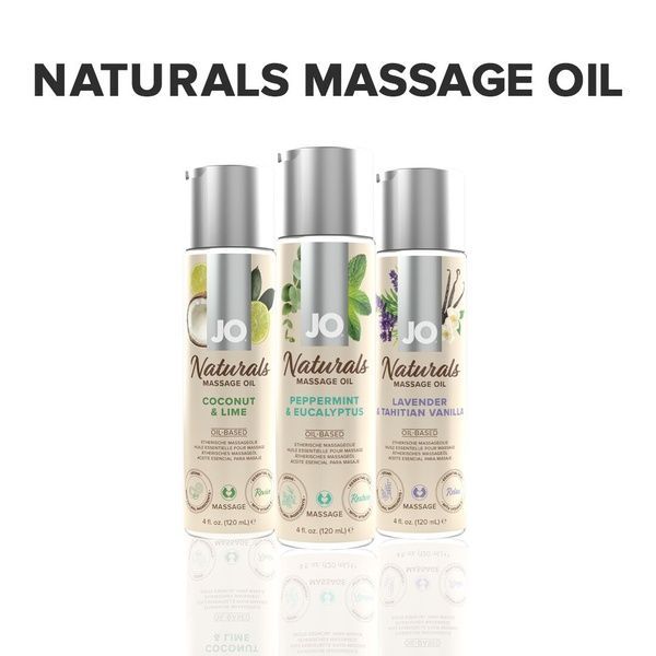 Масажна олія JO Naturals Massage Oil Peppermint & Eucalyptus з ефірними оліями (120 мл) SO6166 фото