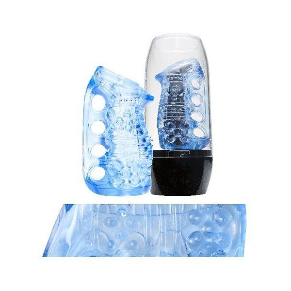 Мастурбатор Fleshlight Fleshskins Grip Blue Ice, надежная фиксация на руке, отлично для пар и минета F16623 фото