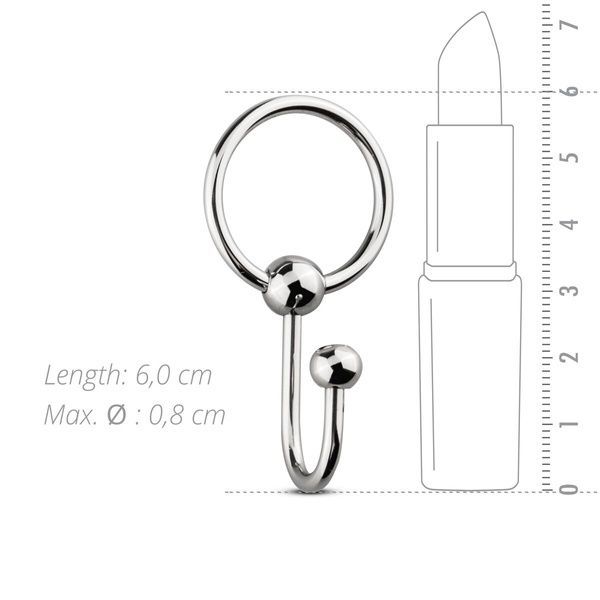 Уретральная вставка с кольцом Sinner Gear Unbendable &mdash; Sperm Stopper Solid, диаметр кольца 2,6 см SO4583 фото