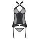 Сетчатый комплект корсет с халтером, съемные подвязки и трусики Passion AMANDA CORSET S/M, black SO5319 фото 5
