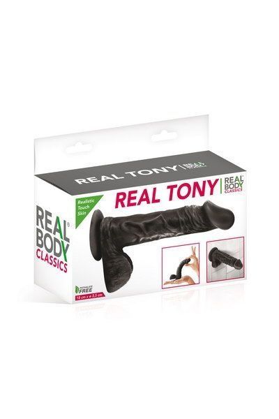 Фалоімітатор Real Body &mdash; Real Tony Black, TPE, діаметр 3,5 см SO3721 фото