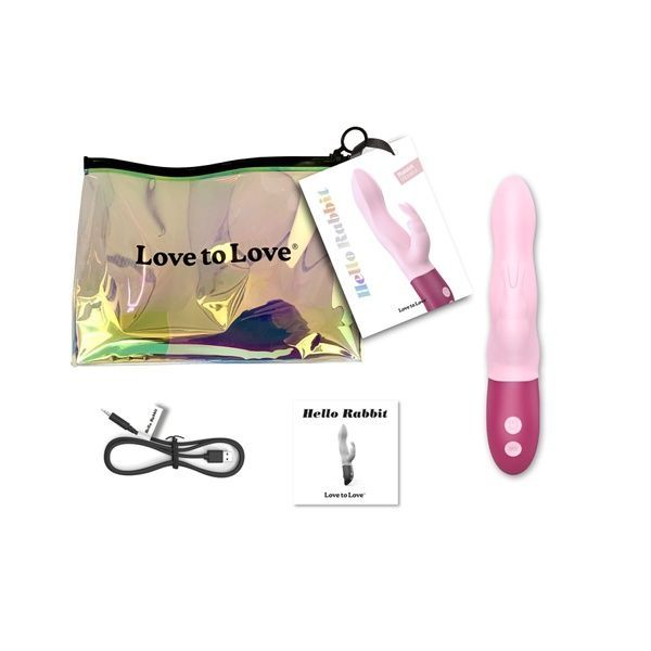 Вібратор-кролик Love To Love Hello Rabbit Rose з гнучким стовбуром і стимуляцією точки G, 2 мотори SO3352 фото