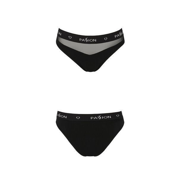 Трусики с прозрачной вставкой Passion PS006 PANTIES S, black SO4233 фото