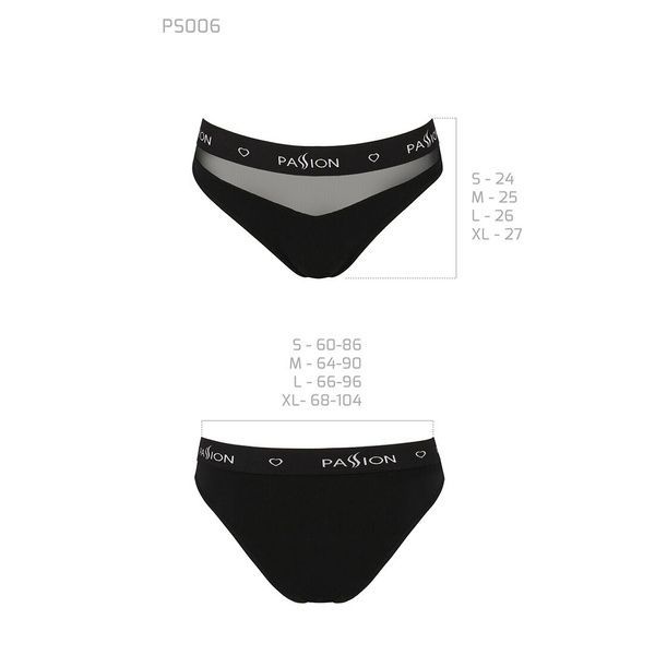 Трусики с прозрачной вставкой Passion PS006 PANTIES S, black SO4233 фото