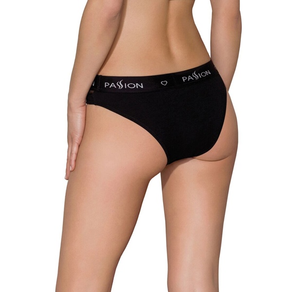 Трусики з прозорою вставкою Passion PS006 PANTIES XL, black SO4234 фото