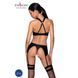 Сетчатый набор, бюстгальтер с халтером, трусики и пояс для чулок AMANDA SET L/XL, black SO5321 фото 2