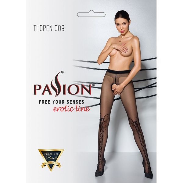Колготки с открытым доступом, имитация ботфорт Passion TIOPEN 009 5 (20 den), black SO5801 фото