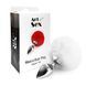 Металева анальна пробка М Art of Sex &mdash; Bunny Tails Butt plug, Білий SO6962 фото 3