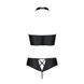 Комплект з екошкіри Passion NANACY BIKINI 4XL/5XL black, бра та трусики з імітацією шнурівки SO7102 фото 4