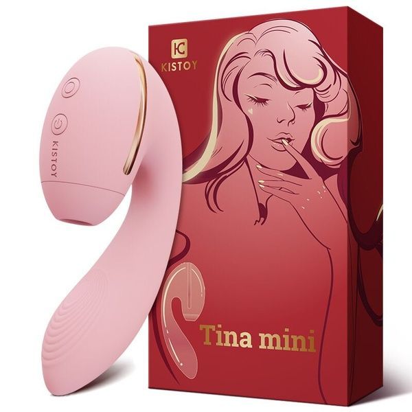 Вакуумный вибратор KISSTOY Tina Mini Pink, вагинально-клиторальный SO4954 фото