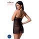 Прозора сорочка приталена Passion QUENTRIS CHEMISE XXL/XXXL, black, трусики PS26606 фото 2