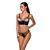 Комплект з екошкіри з люверсами та ремінцями Passion MALWIA BIKINI L/XL, black, бра та трусики SO5762 фото