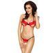 Комплект белья Passion COCTAIL BIKINI S/M, red, лиф с бантиками, стринги-ниточки EL11202 фото 1