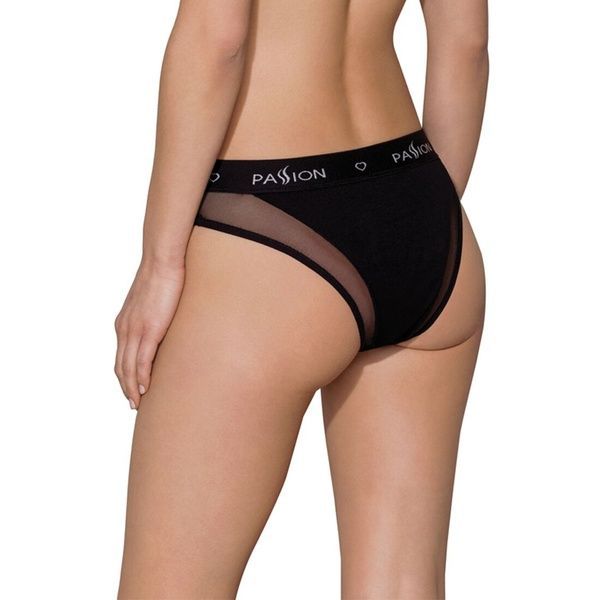 Трусики с прозрачной вставкой Passion PS002 PANTIES L, black SO4191 фото