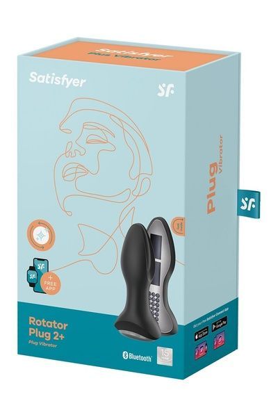 Анальна смарт-вібропробка із перлинним масажем Satisfyer Rotator Plug 2+ Black SO6279 фото