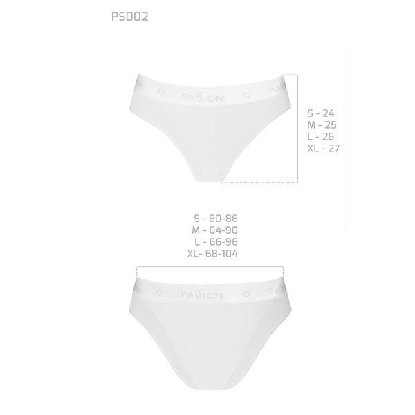 Трусики с прозрачной вставкой Passion PS002 PANTIES XL, white SO4198 фото