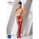 Сетчатые чулки-стокинги Passion S016 One Size, Red, имитация ажурного пояса с гартерами PSS016R фото 2